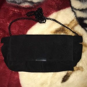 Suede shoulder bag/clutch